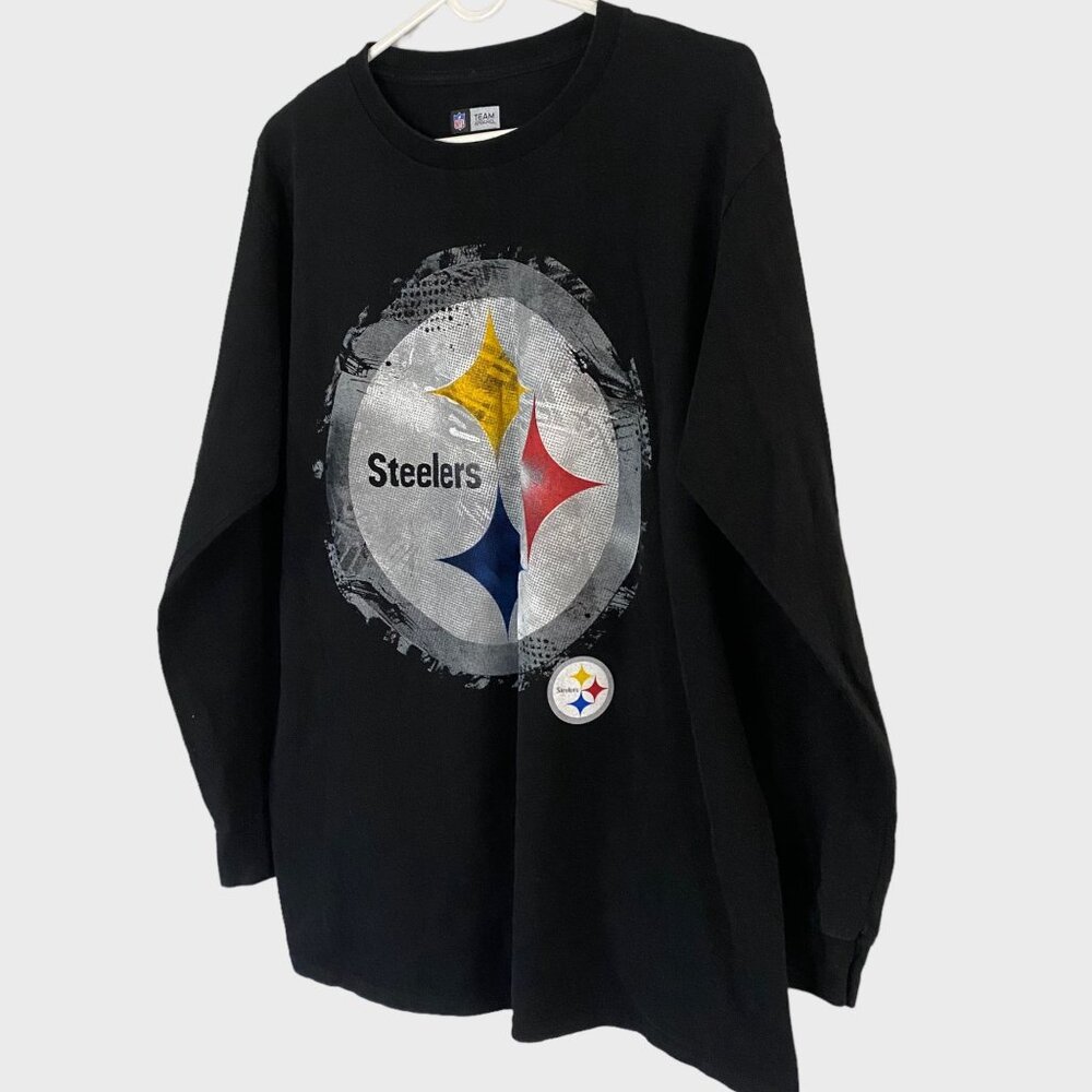 NFL Pittsburgh Steelers Team Apparel Shirt Mens Large Black Football Long Sleeve - Picture 2 of 10